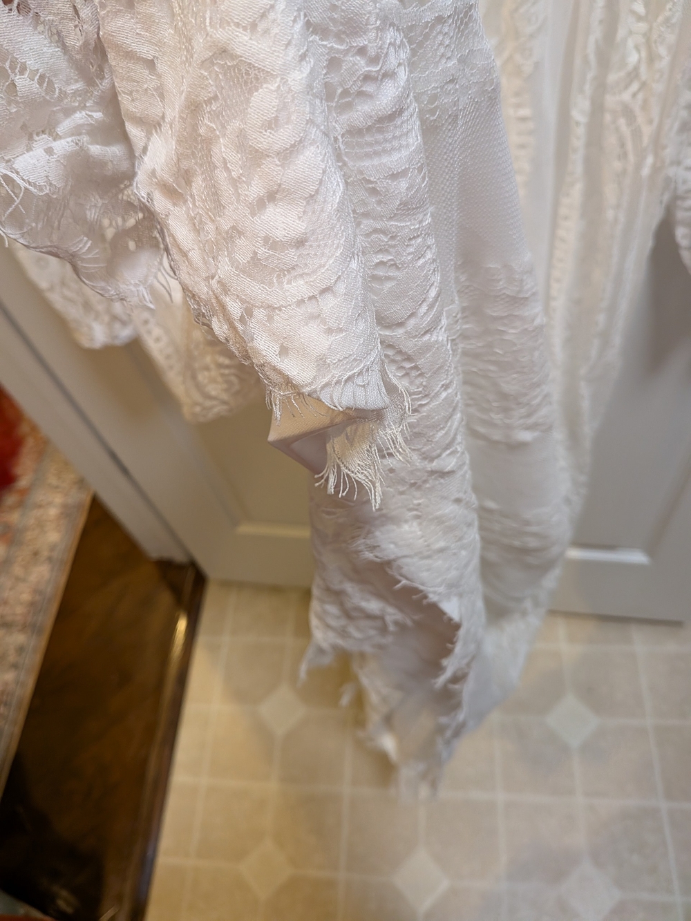 Boho Lace Long Sleeve White Maxi Dress - Unbranded Size XXL - Picture 5 of 5